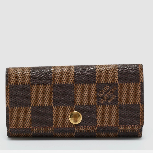 Louis Vuitton Damier Ebene Canvas 4 Key Holder Wallet - Picture 1 of 8